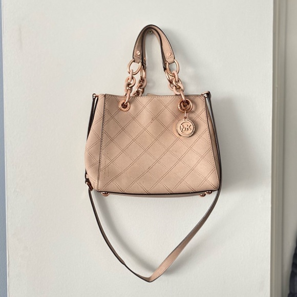 Michael Kors Handbags - MICHAEL KORS Cynthia Small Leather Satchel Bag Pink